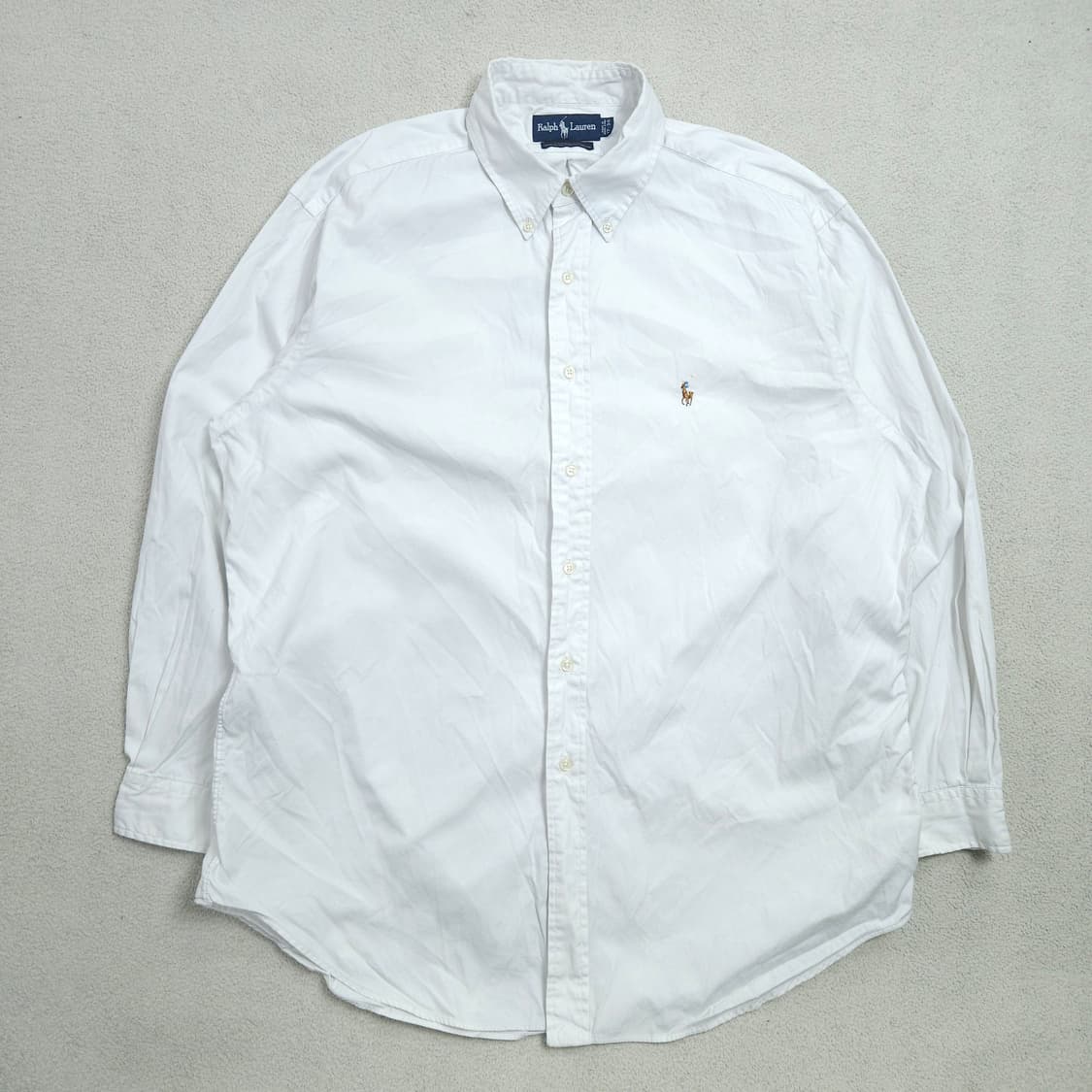 90s 폴로 랄프 로렌 옥스포드 화이트 셔츠 야머스핏 상품이미지1