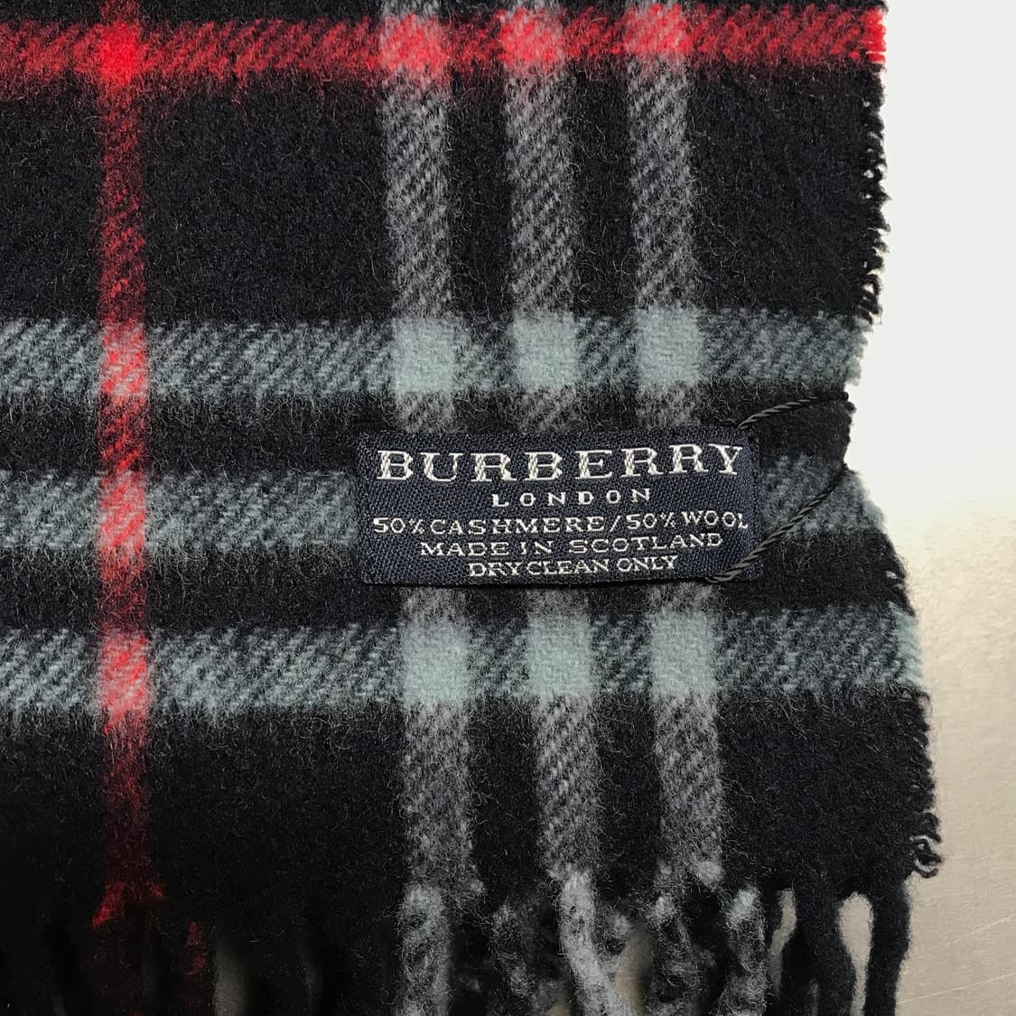 버버리 정품 캐시미어/울 머플러 네이비 상품이미지4