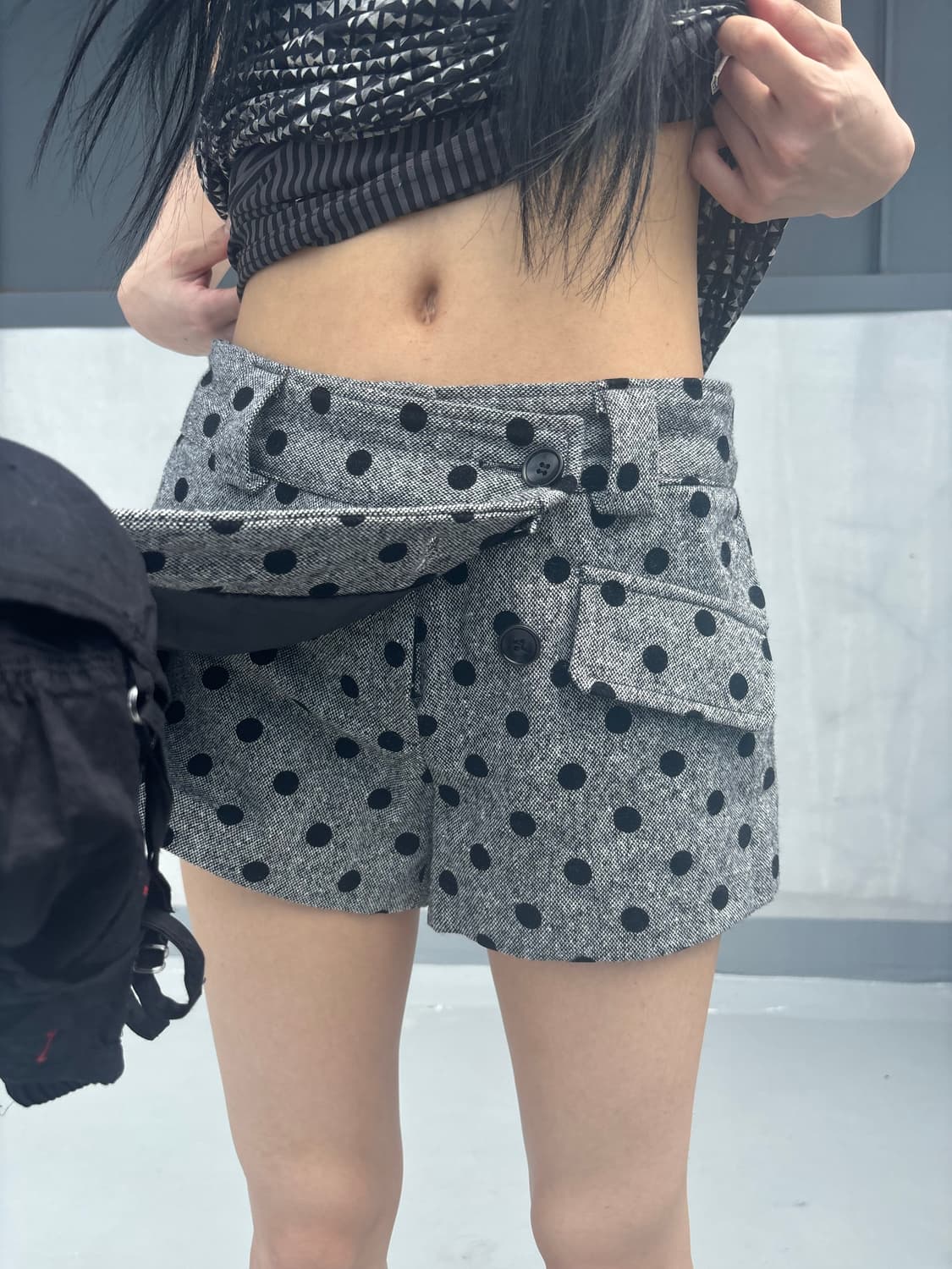 (Vintage)도트 미니스커트 숏츠 갸루 상품이미지3