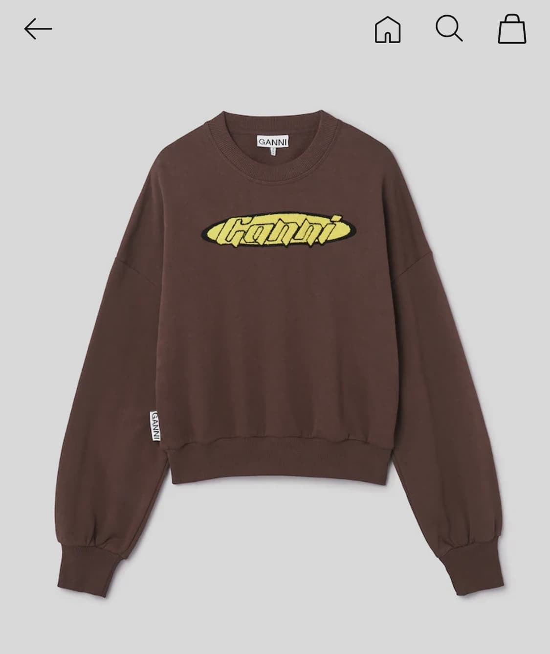 (제니착용) (L) 가니 여성 로고 맨투맨 커피 상품이미지3