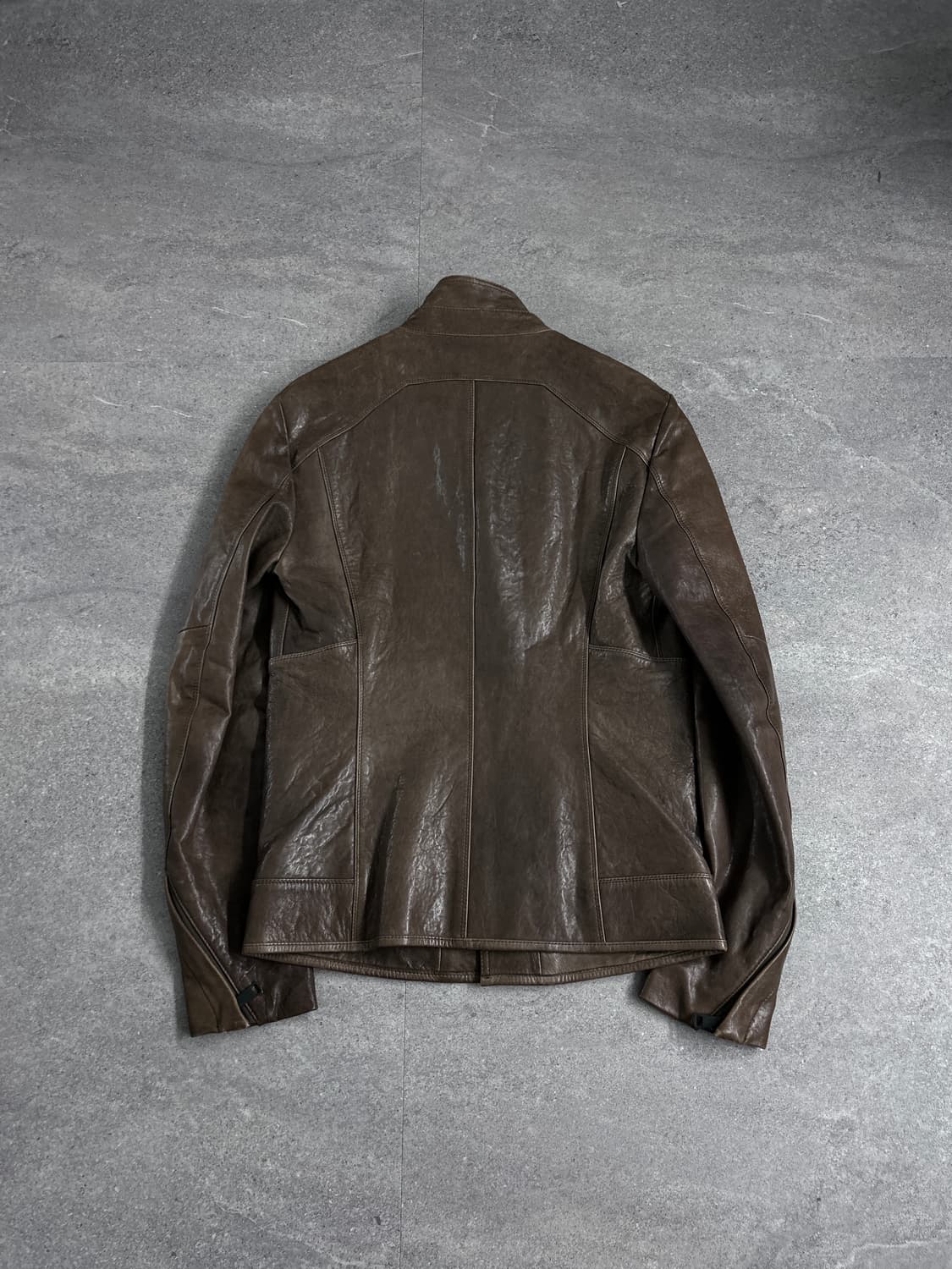 시스템 옴므 사선 하이넥 레더 자켓 상품이미지9