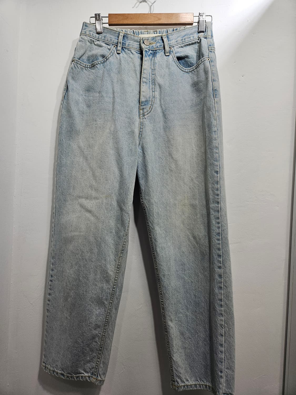 뒷밴딩와이드 아이스 데닝 팬츠 M 상품이미지7