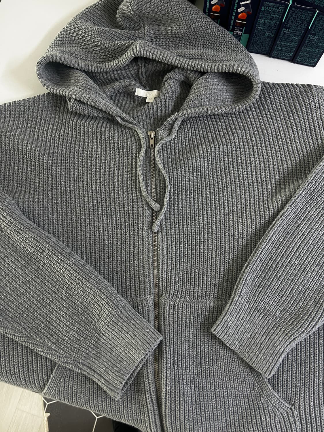 키뮤어 니트 후드집업 M 상품이미지2