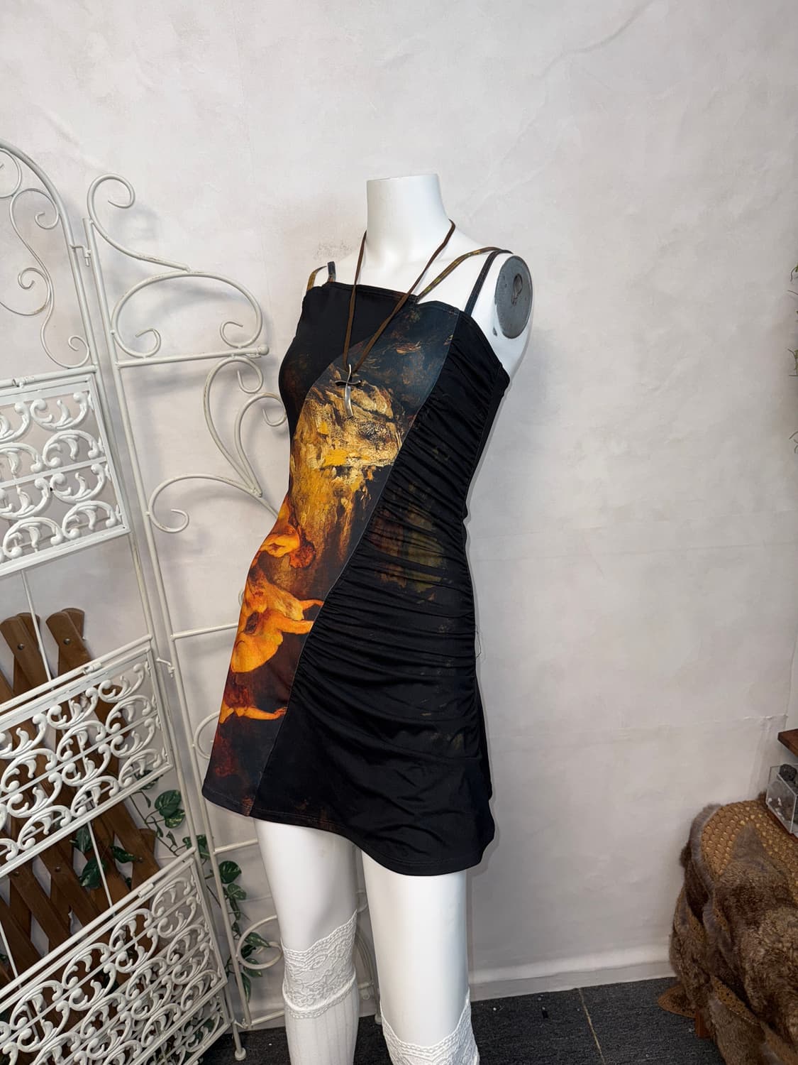 Mystic graphic unbal shirring ops 상품이미지6