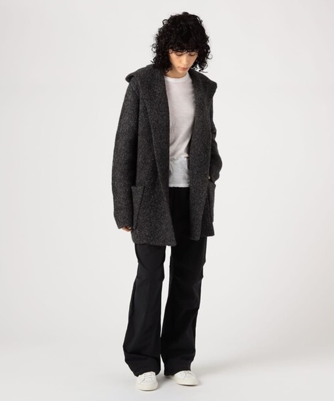 (정품/새상품) 제임스펄스 여성 차콜 후드 가디건 겸 반코트 상품이미지4