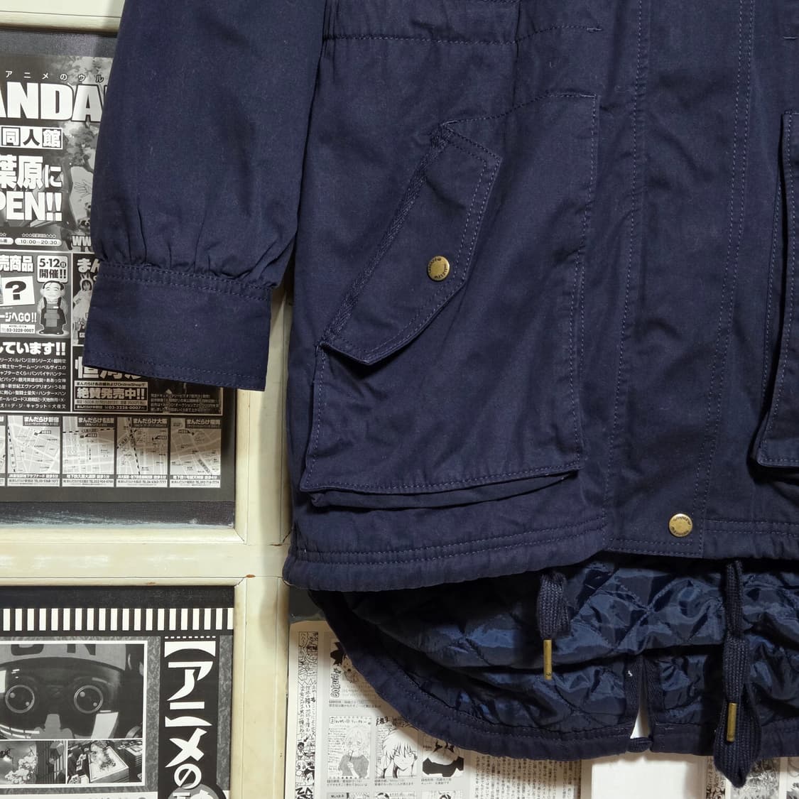 아디다스 네이비 코튼 양털 야상 점퍼 상품이미지5