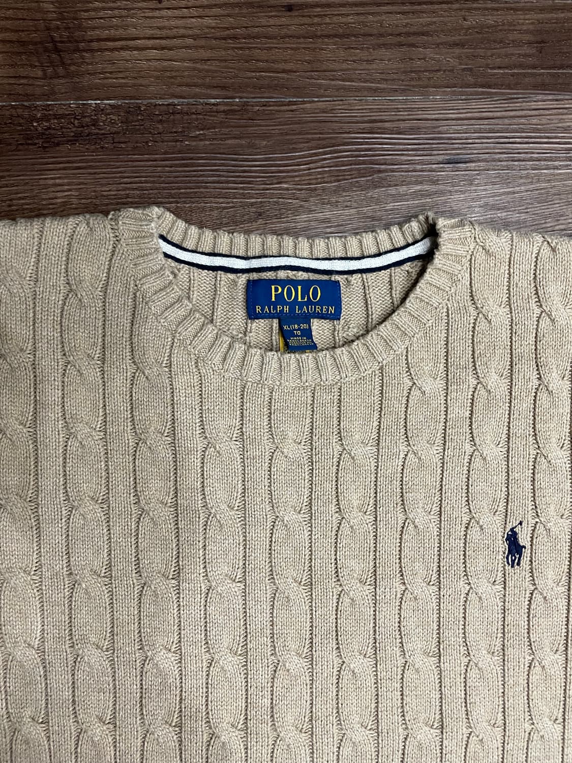 폴로 랄프로렌 베이지 케이블 코튼 니트 스웨터 상품이미지2
