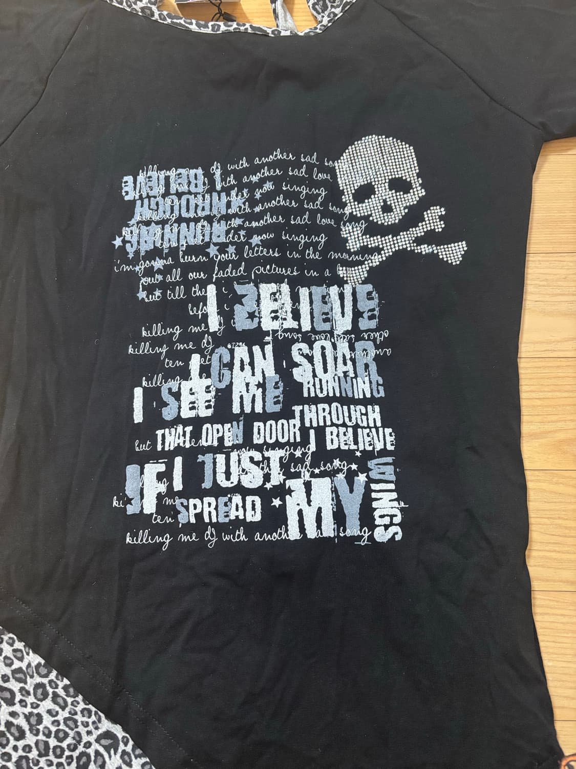 팝걸빈티지 자사몰 해골 프린팅 반팔  상품이미지5