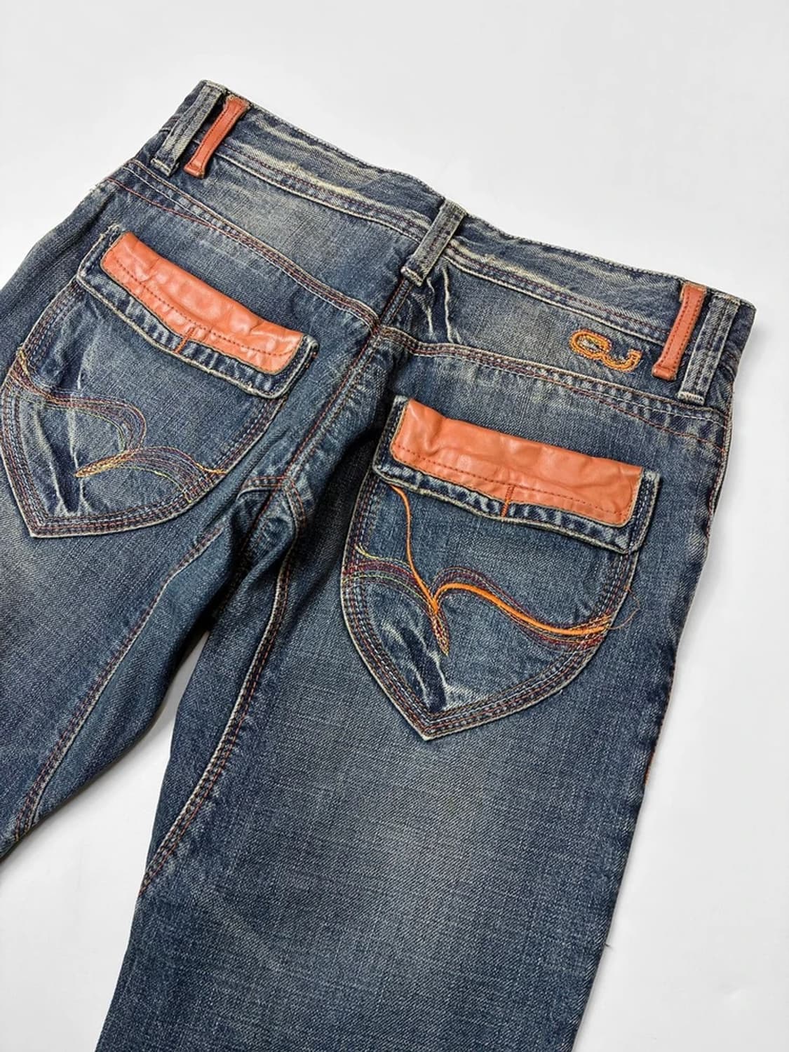 Selected 이태리 오렌지 가죽 배색 데님 팬츠 PN5572    상품이미지6