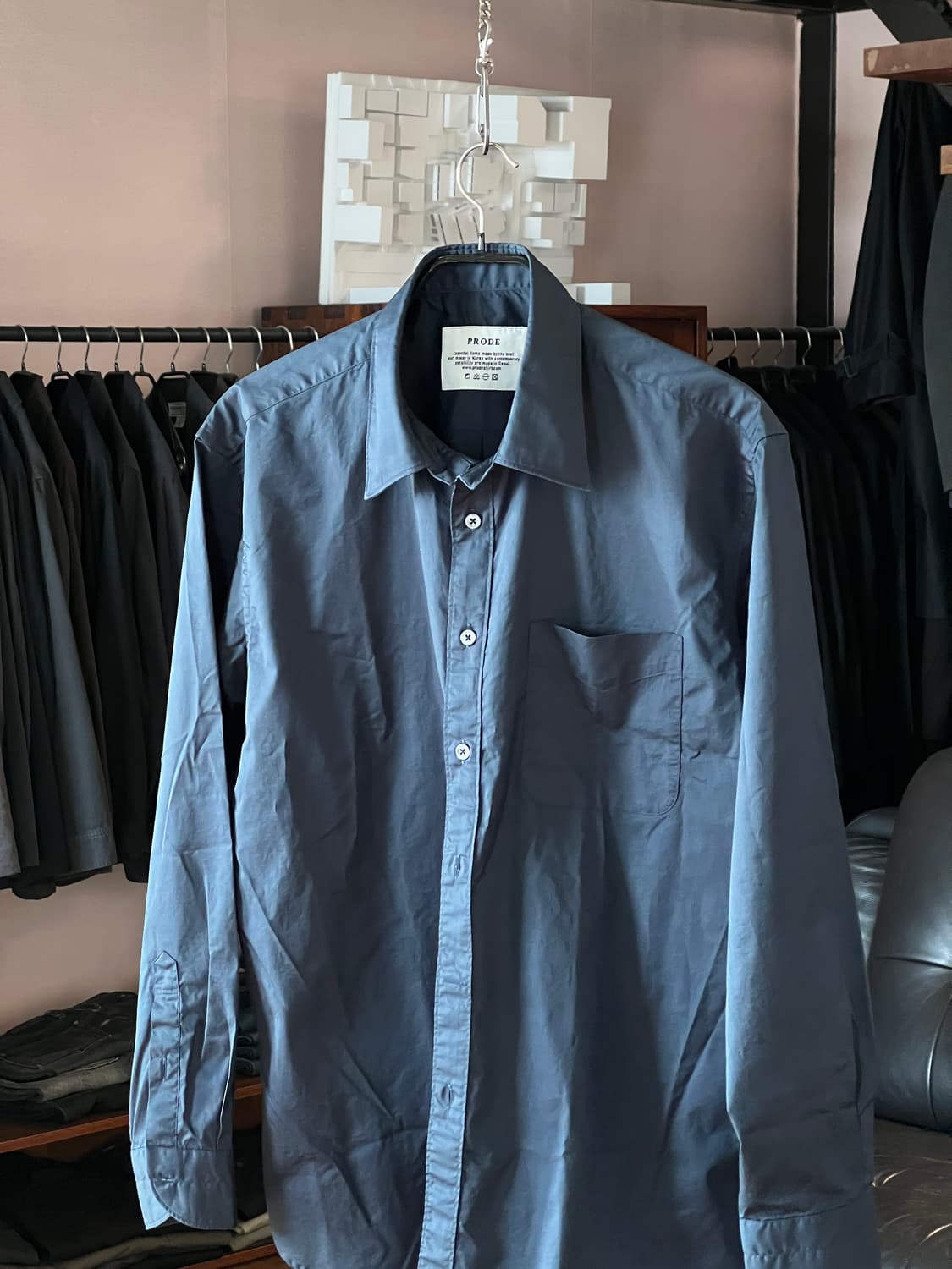 프로드 셔츠/s-980 usa 포플린 셔츠, 네이비, 50, 새상품 상품이미지3