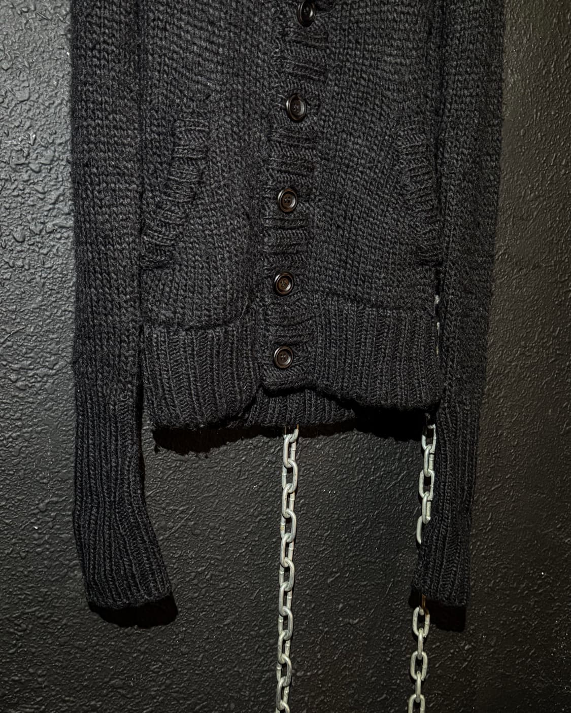 JUNK STAR – Skull Knit Shawl Cardigan  펑 상품이미지5