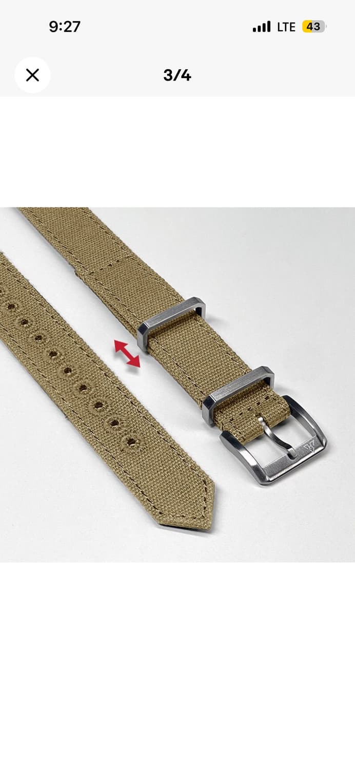 Haveston 군용 나토스트랩 캔버스 샌드카키 16mm 상품이미지4