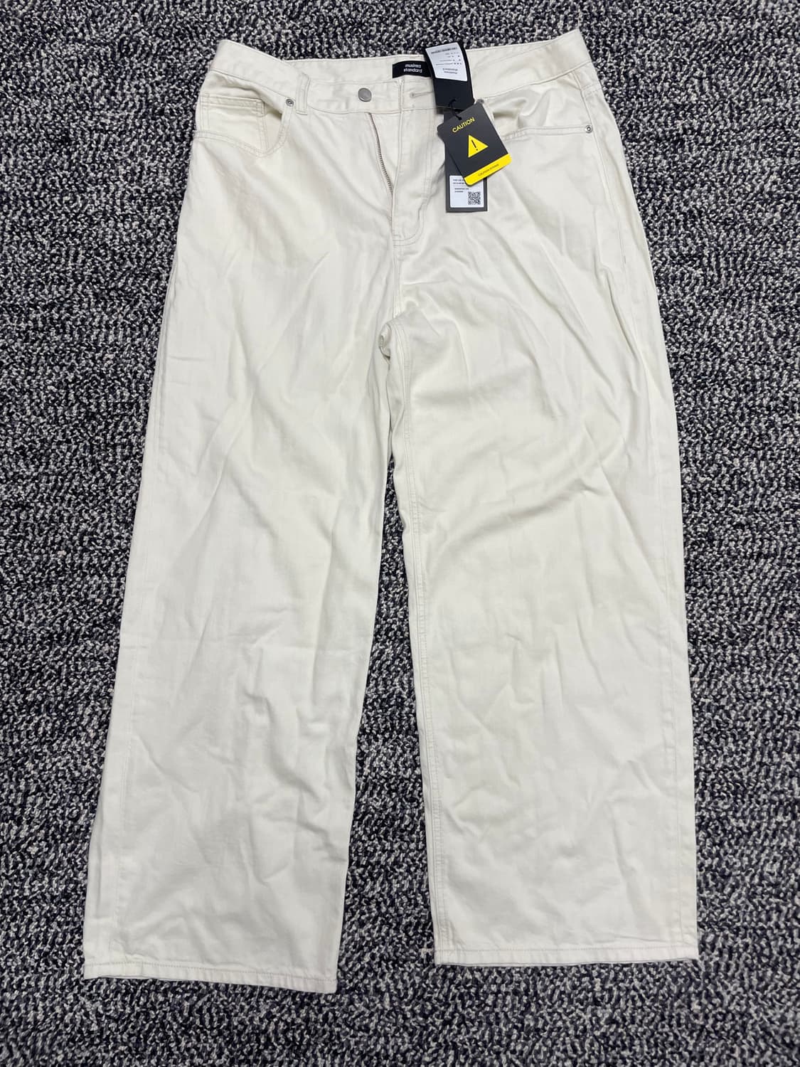 무신사 스탠다드 반턱 와이드 데님 크림 33 새상품 상품이미지1