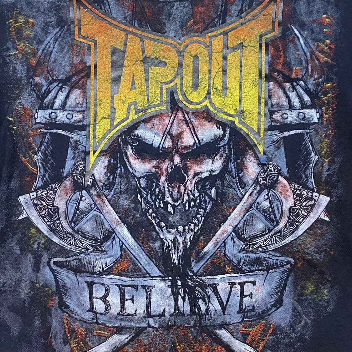 미국 빈티지 탭아웃 TAPOUT BELIEVE 해골 반팔티 락티셔츠 상품이미지3