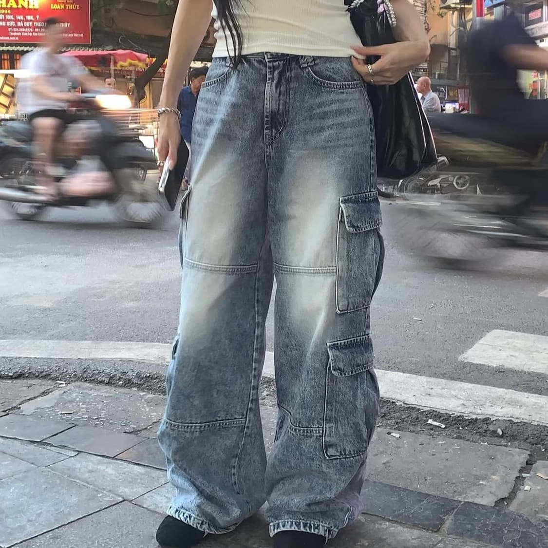 카키포인트 카고 데님 팬츠 상품이미지2