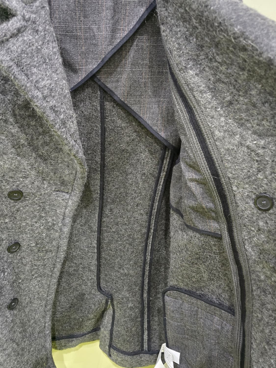 자라 남성 울 더블 버튼 회색 코트 상품이미지8