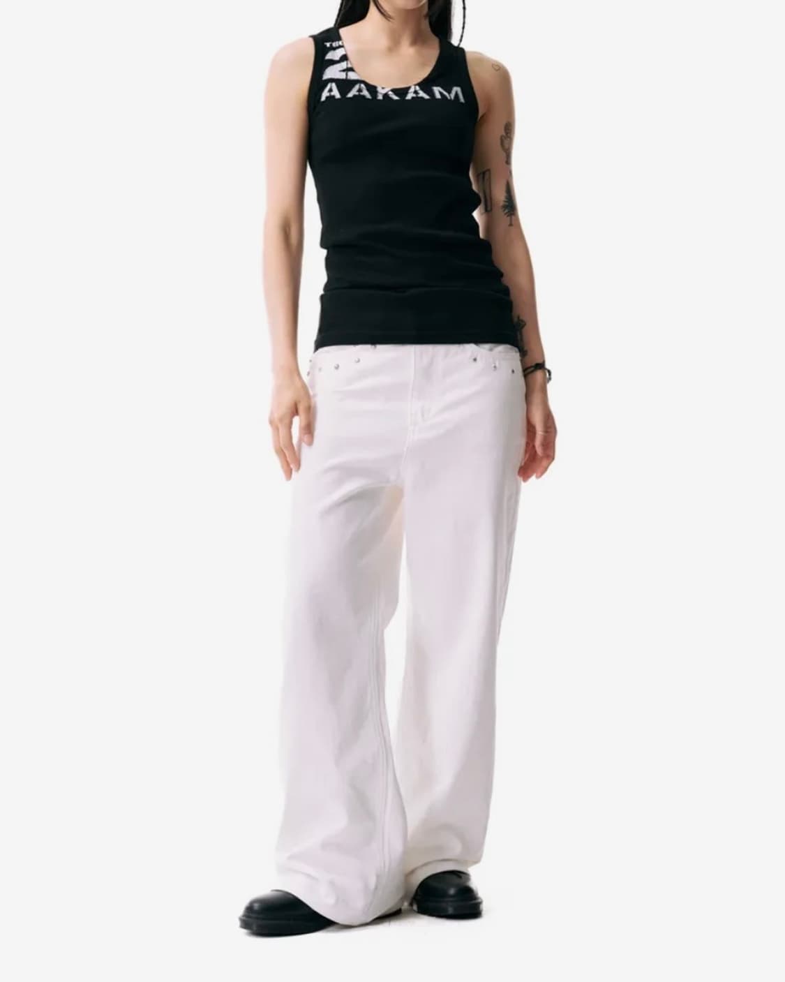 아캄 Multi Studded Cotton Pants (White) 상품이미지5