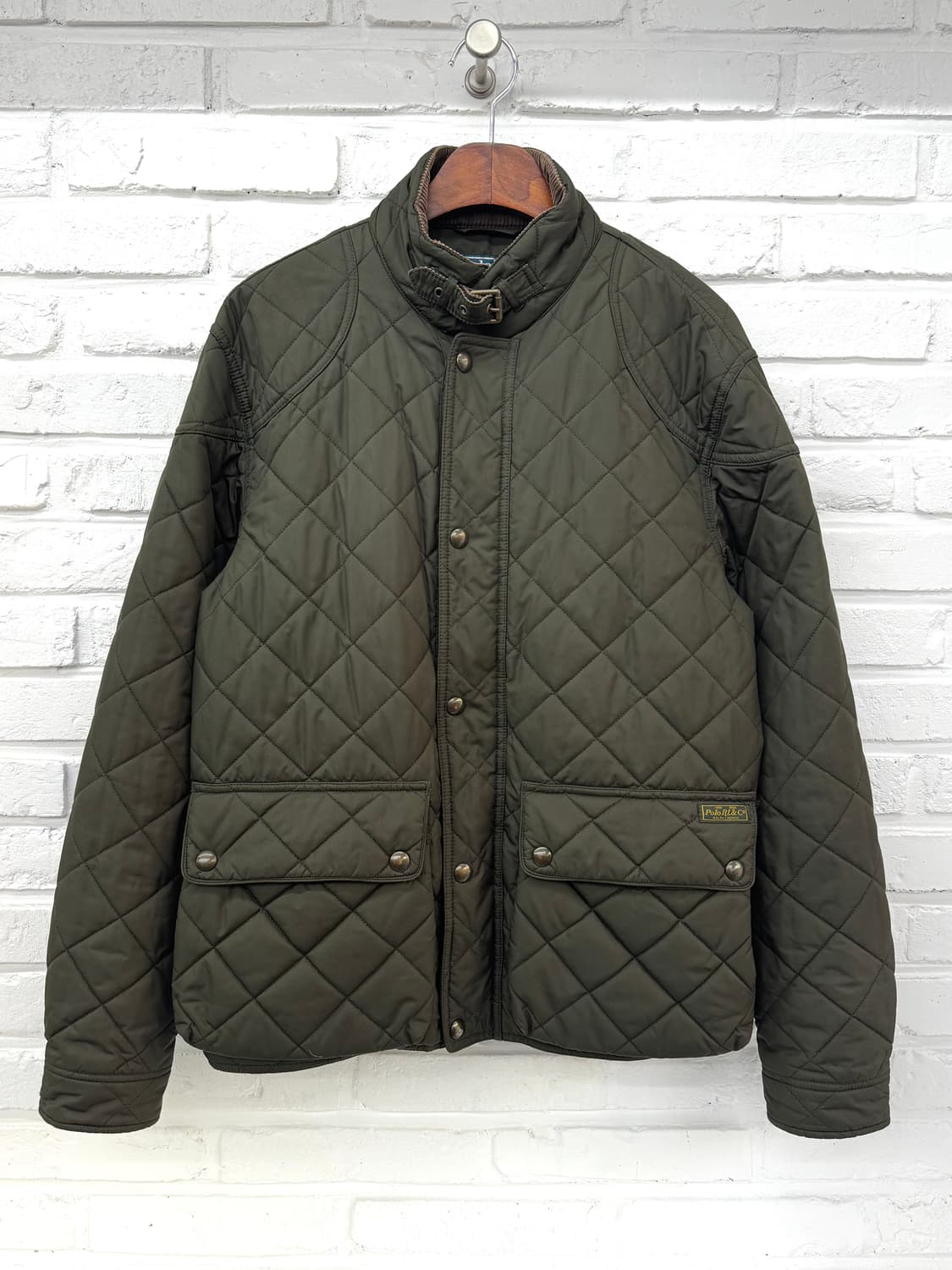 폴로 카키 버클 퀄팅 패딩 상품이미지3