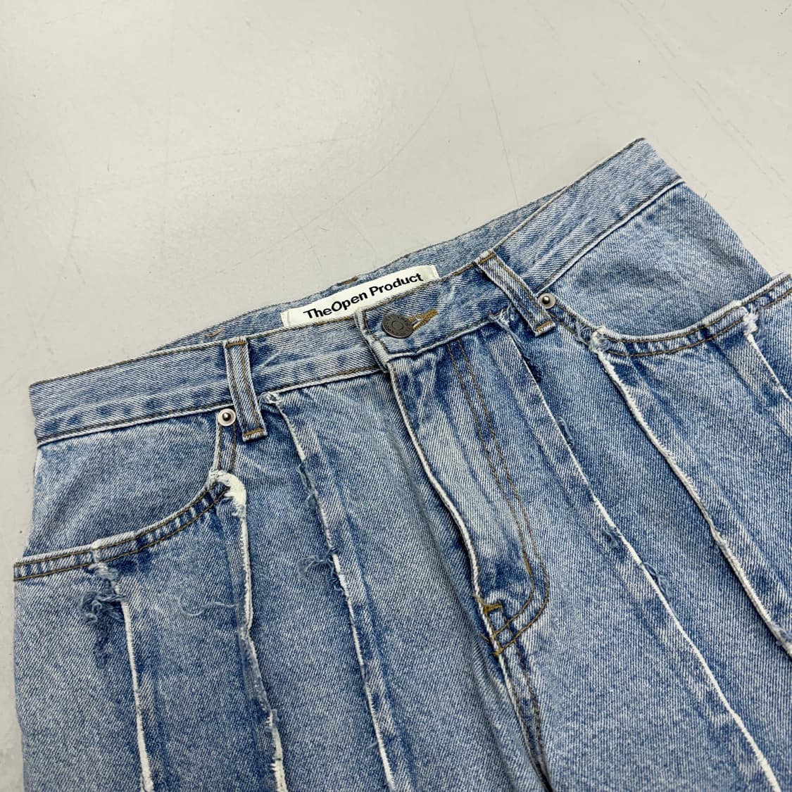더오픈프로덕트 디스트레스드 와이드 데님팬츠 상품이미지4