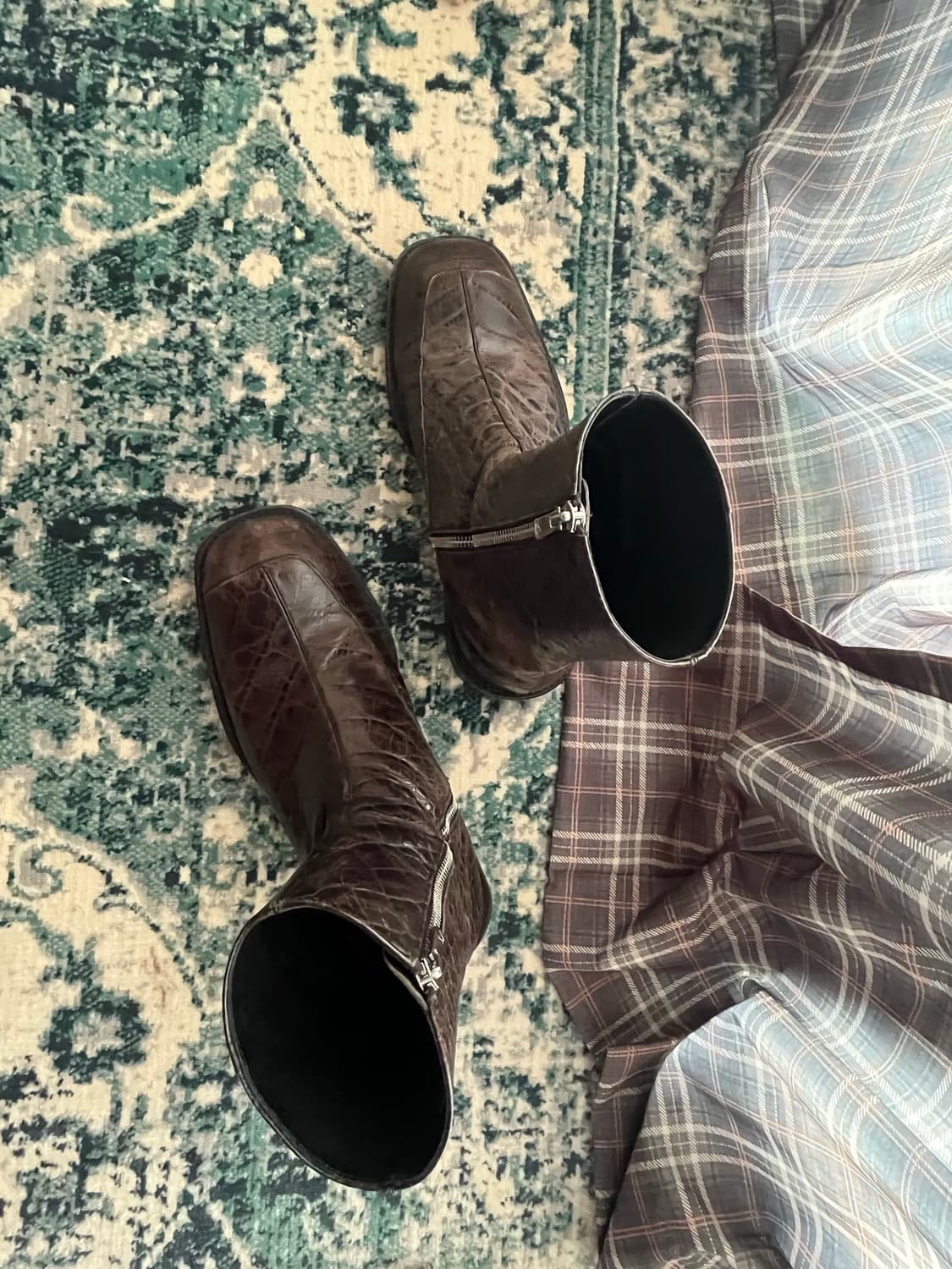 앤더슨벨 크록 뉴 패널 스퀘어토 부츠 42(270) 카키/블랙 상품이미지7