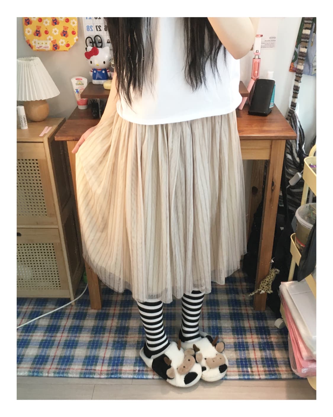 vintage tulle skirt begie 상품이미지2