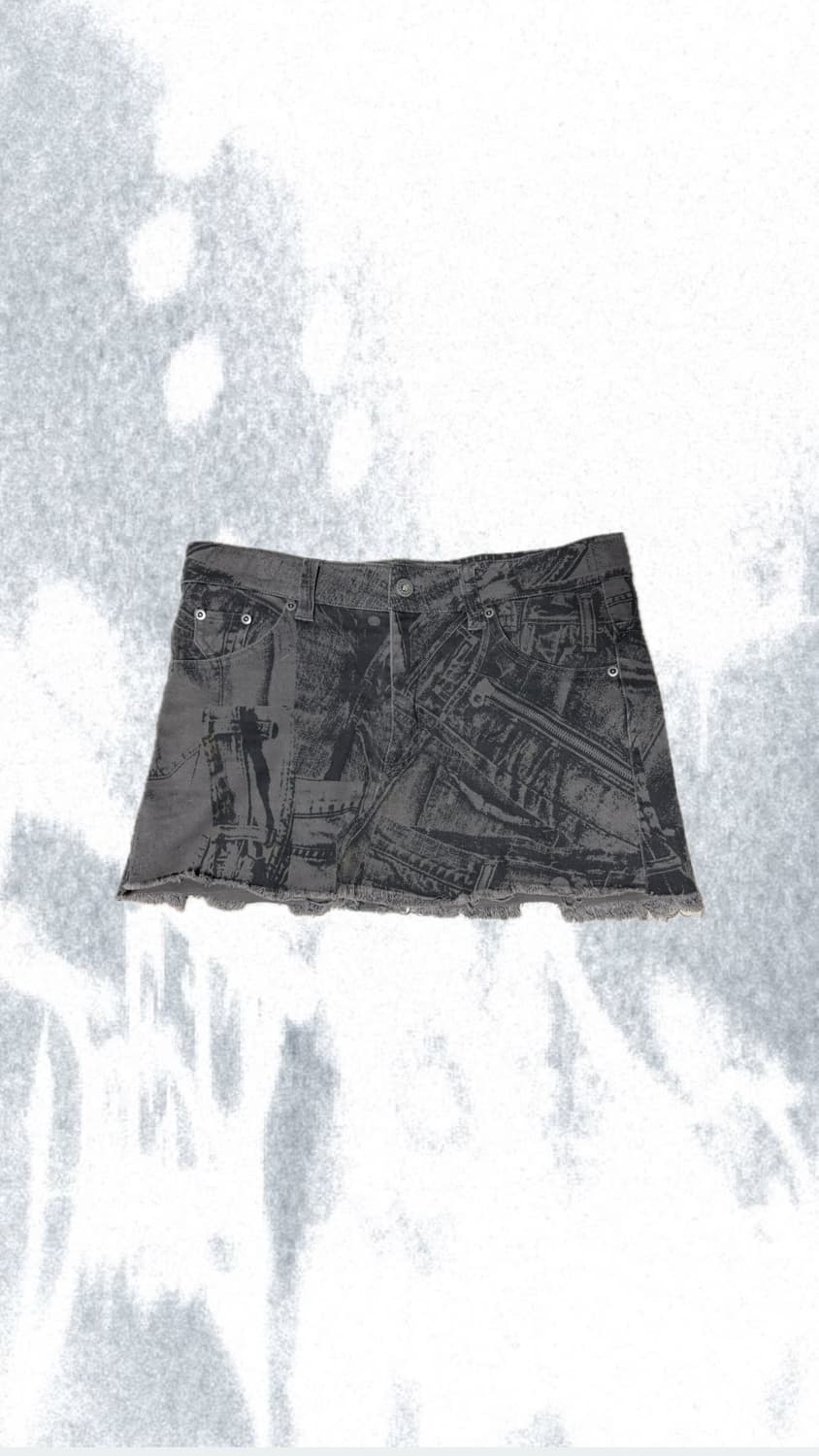 Punk Graphic Zip-Detail Mini Skirt 상품이미지1