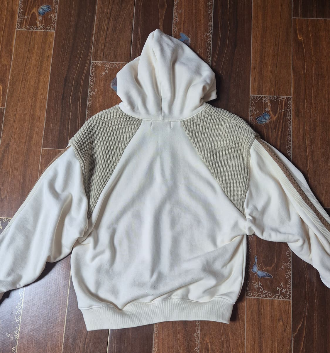 [1]RSSC 니트 믹스 후드집업 아이보리 상품이미지2