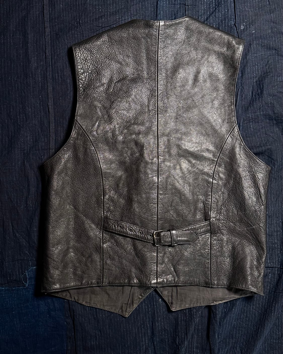 80-90‘s 유럽 빈티지 카우하이드 플라잉 베스트 M 상품이미지5