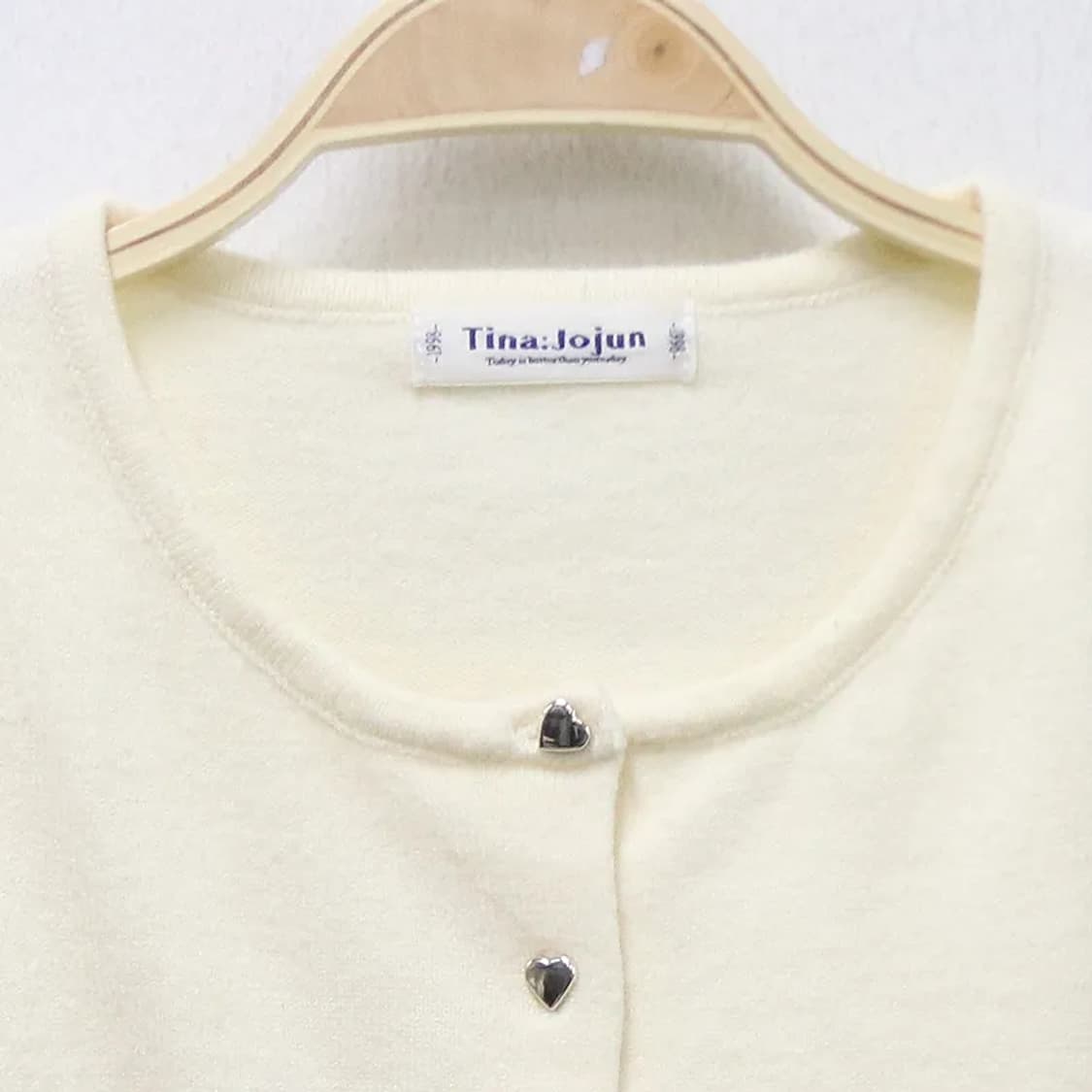 TINA JOJUN 하트 단추 퍼프 울 가디건 60415 상품이미지3