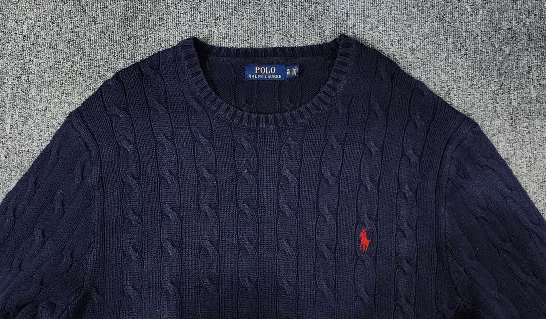 폴로 랄프로렌 꽈배기 케이블 레드 포니 니트 XL 상품이미지3