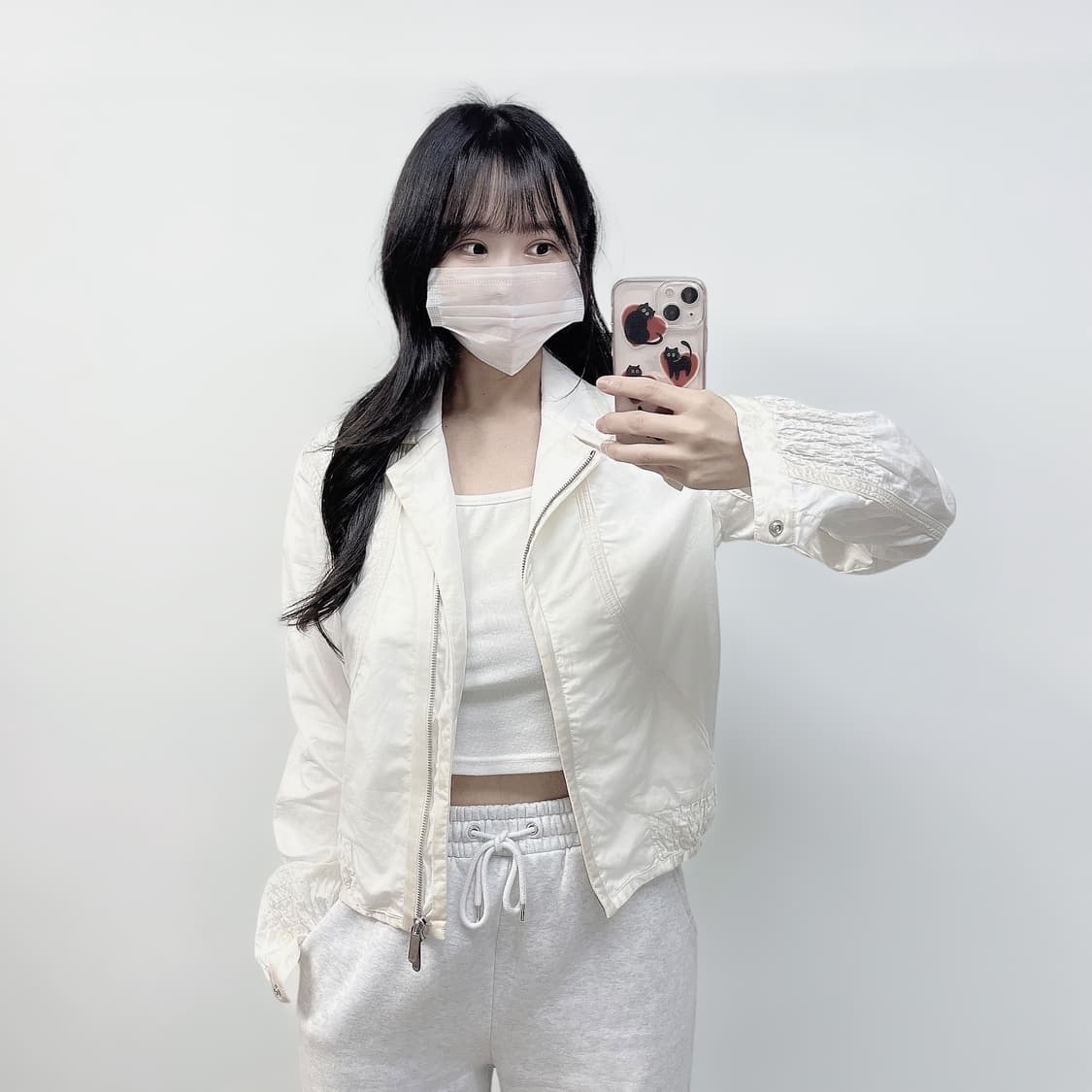 알마니 익스체인지 크롭 투웨이 자켓 화이트 상품이미지1