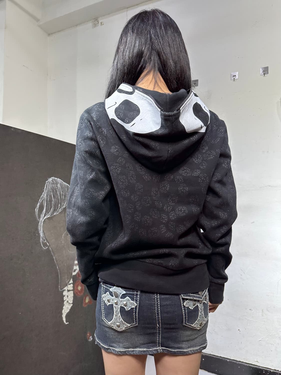 Jpn 일본빈티지 해골 풀오버 펑크 집업 져지 상품이미지6