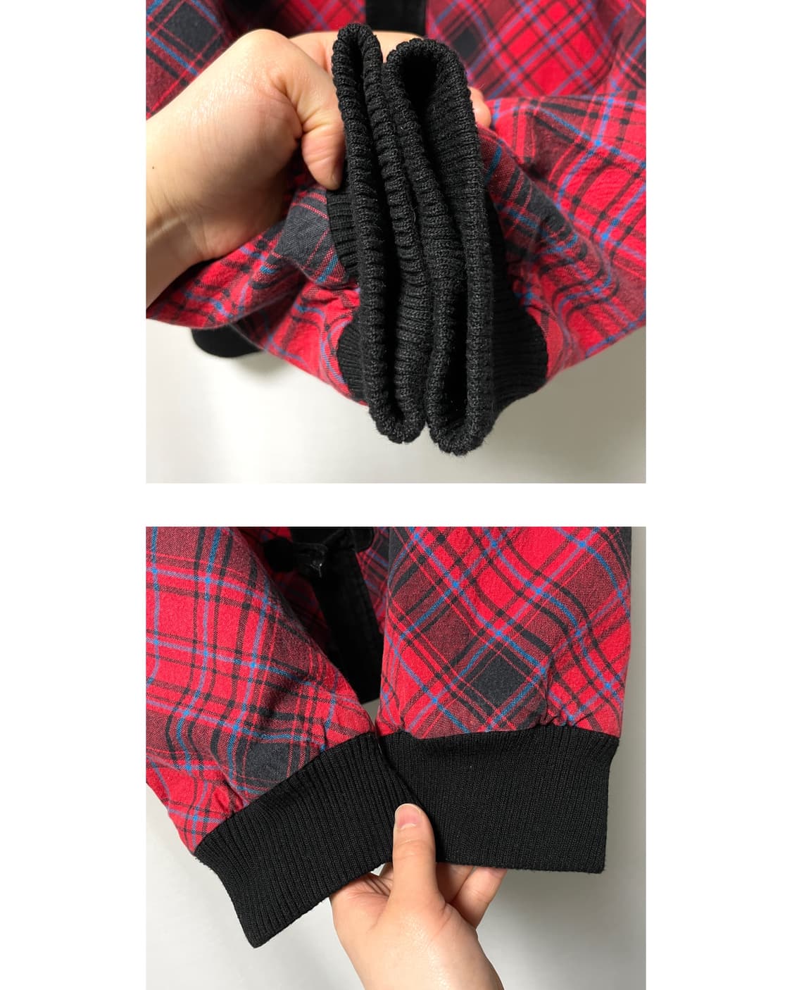 에밀리더스트레인지 여성 코듀로이 체크 펑크 스컬 더플 점퍼 M _ 레드 상품이미지4