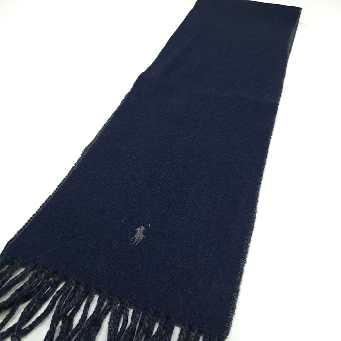 MX184 폴로 랄프로렌 로얄네이비 그레이 램스울 양면 목도리 머플러 상품이미지2