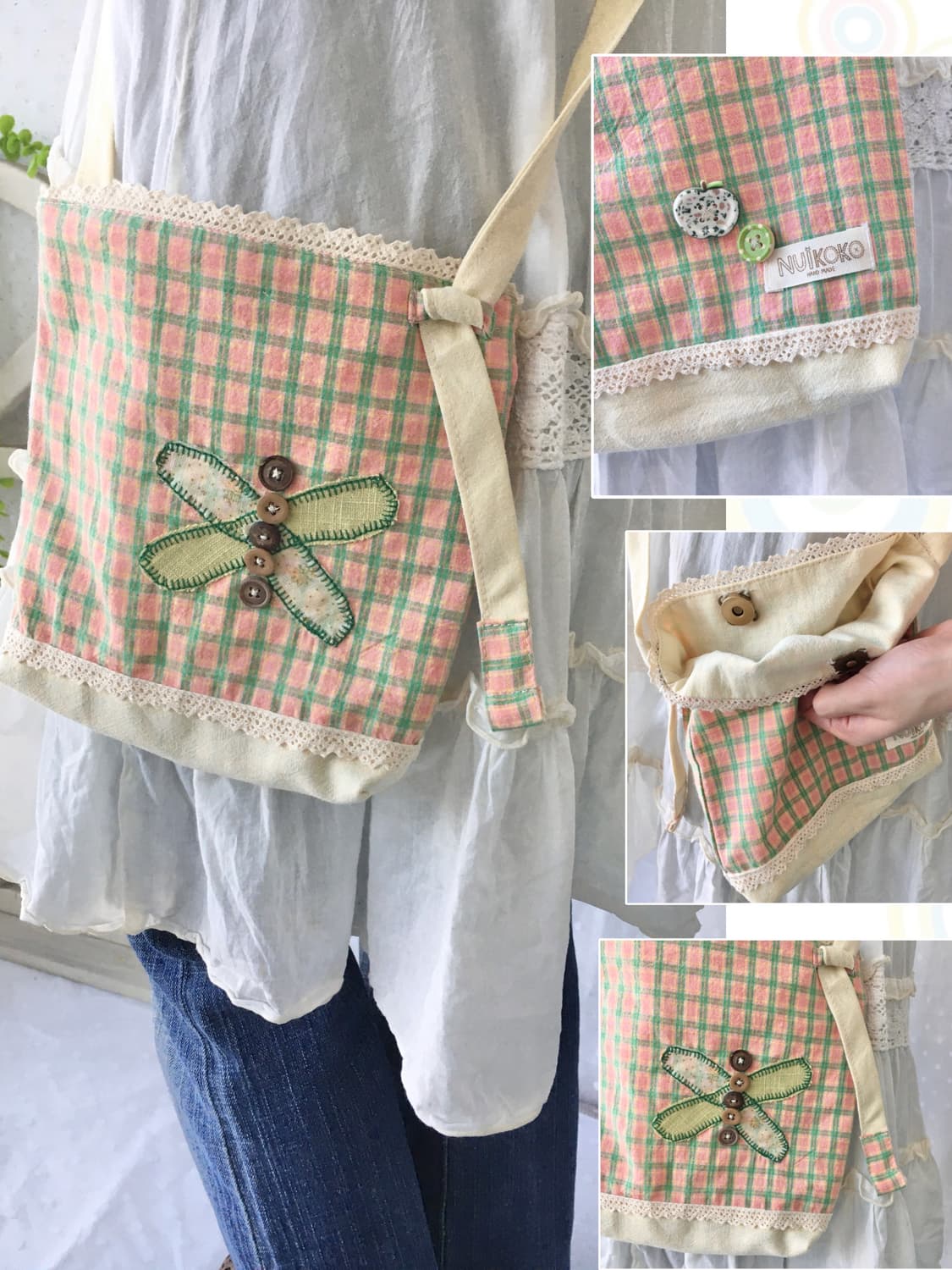 [HAND MADE] 핸드메이드 패치워크 미니 크로스백 모리걸 상품이미지1