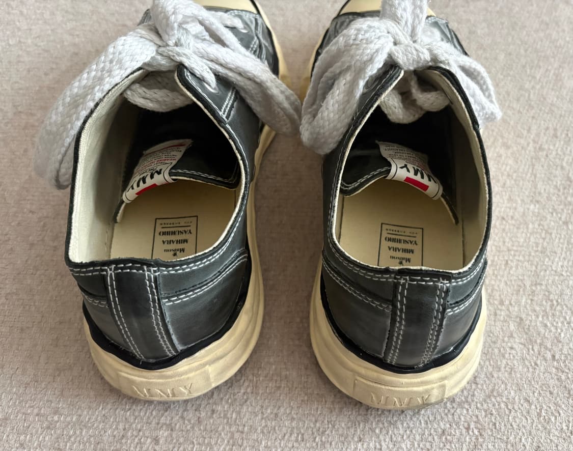 미하라 야스히로 피터슨 파라핀 레더 스니커즈 블랙/44 상품이미지3