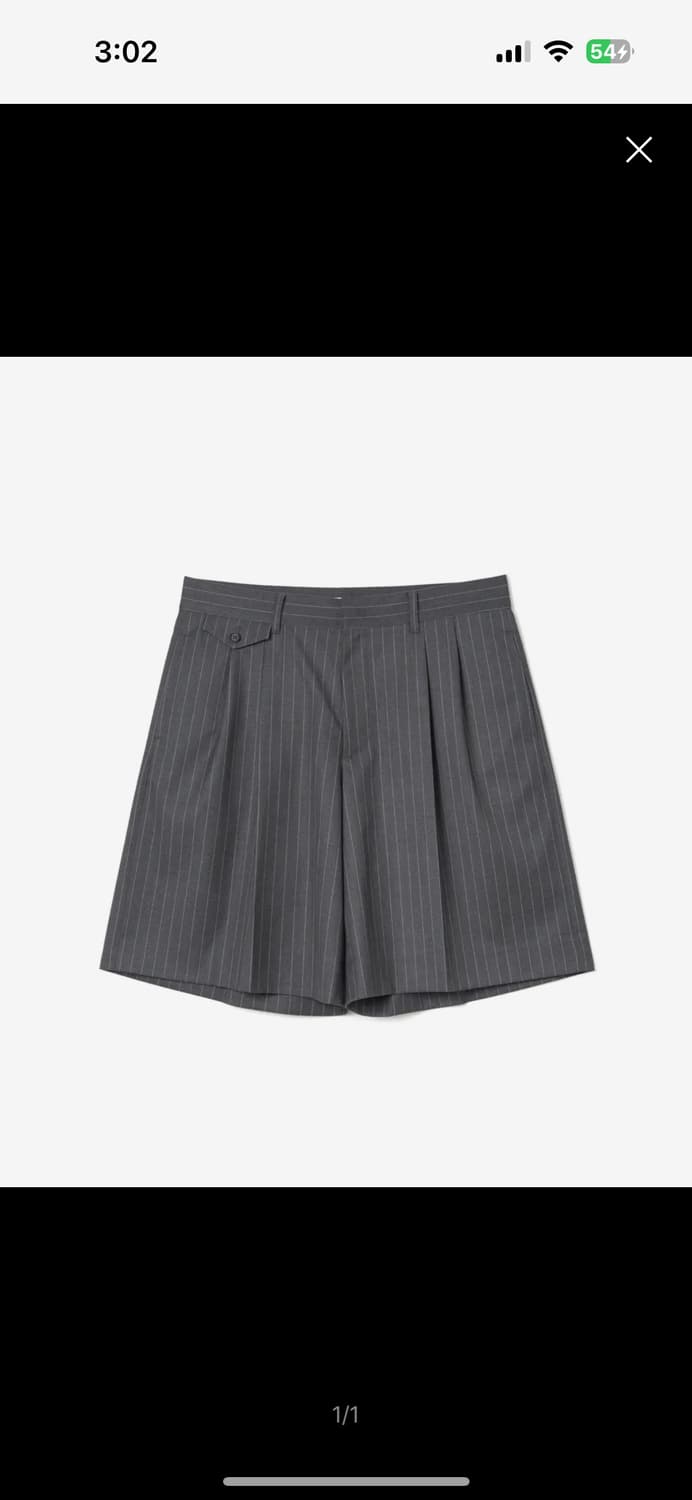 노클 스트라이프 하프 슬랙스 상품이미지1