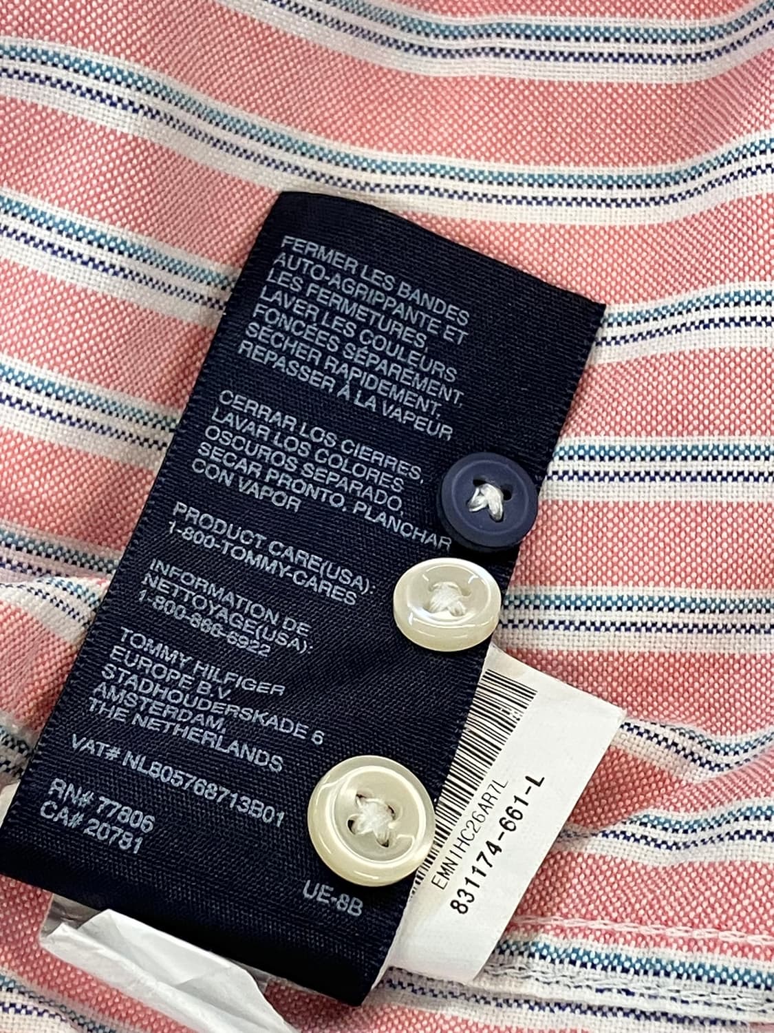 타미힐피거 스트라이프 셔츠 핑크 L #csz3620 상품이미지5