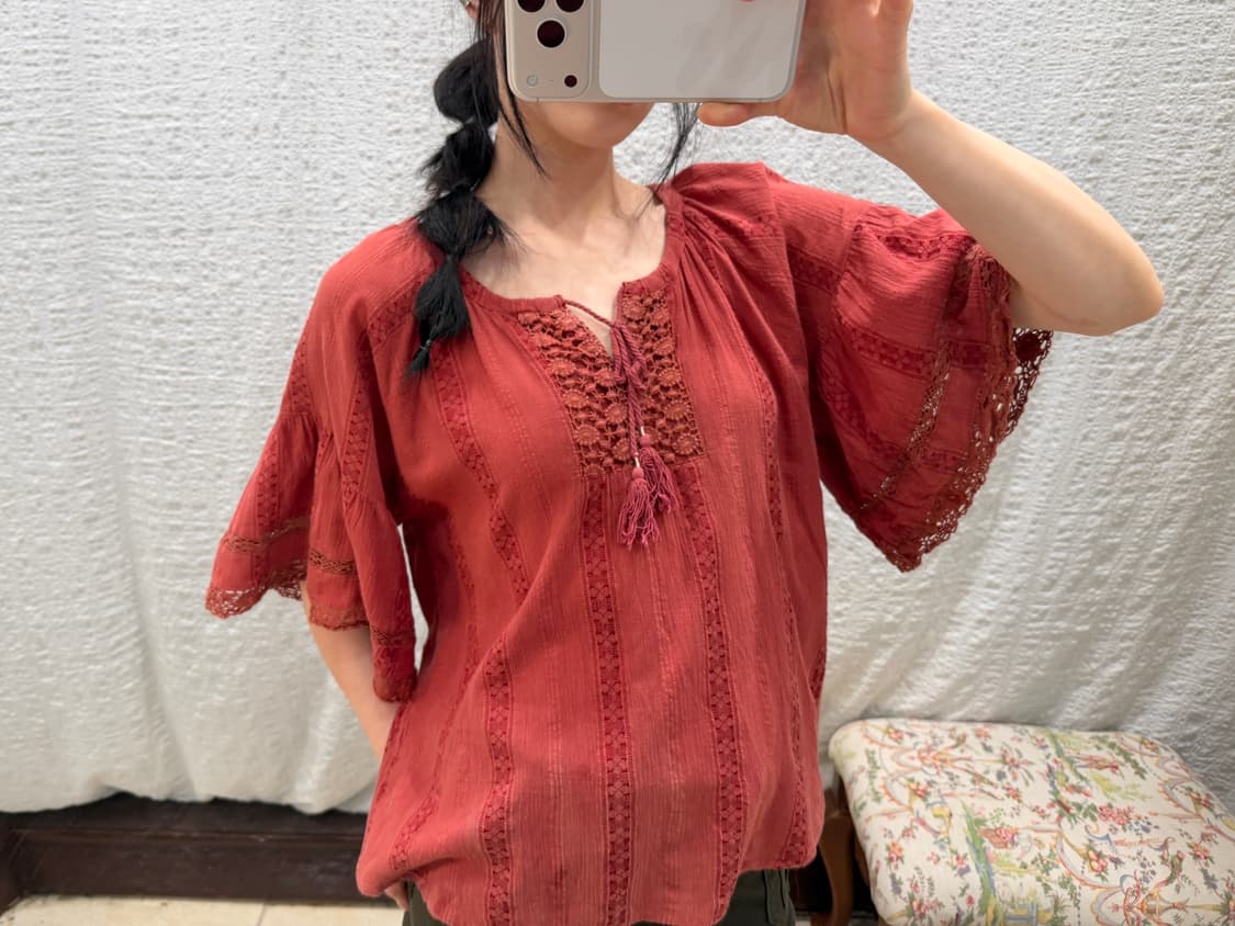 Hippie red blouse 상품이미지3