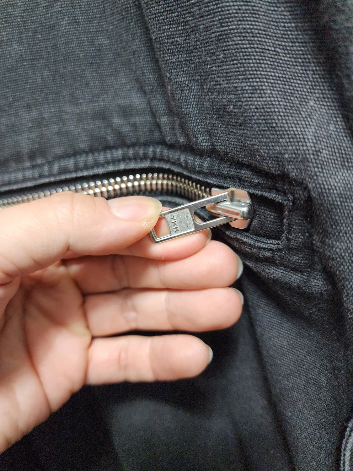 파프롬왓 파아카이브 흑청 커브 집업 데님자켓 상품이미지7