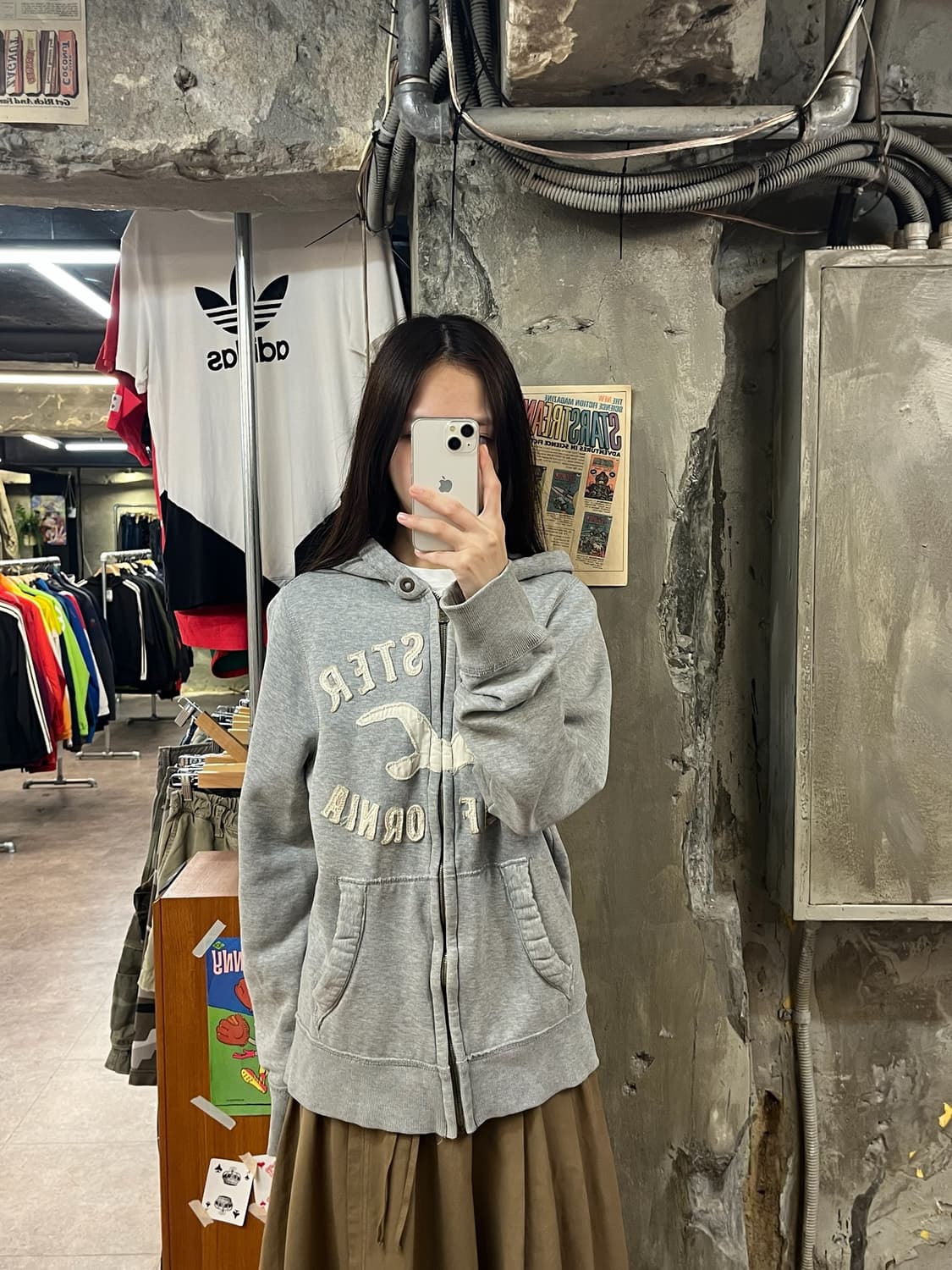 홀리스터 후드집업 그레이 M #csz1187 상품이미지2