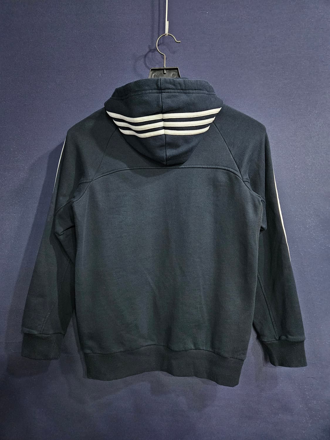 아디다스 삼선 다크네이비 남성 슬림핏 95 기모 후드집업  상품이미지2