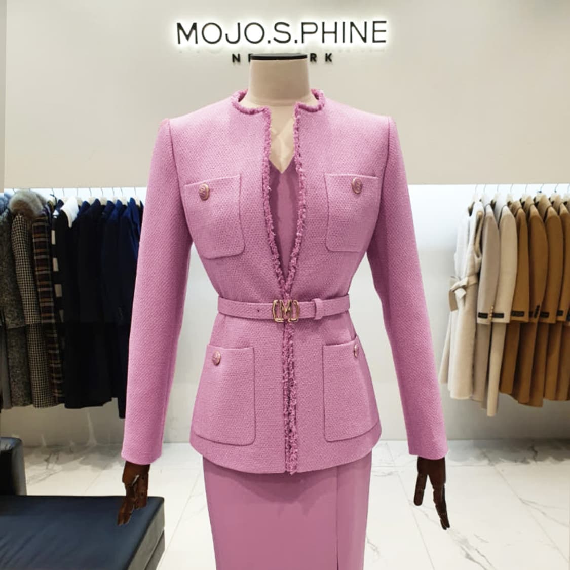 모조에스핀(MOJO.S.PHINE) 벨티드 트위드자켓 55 상품이미지1