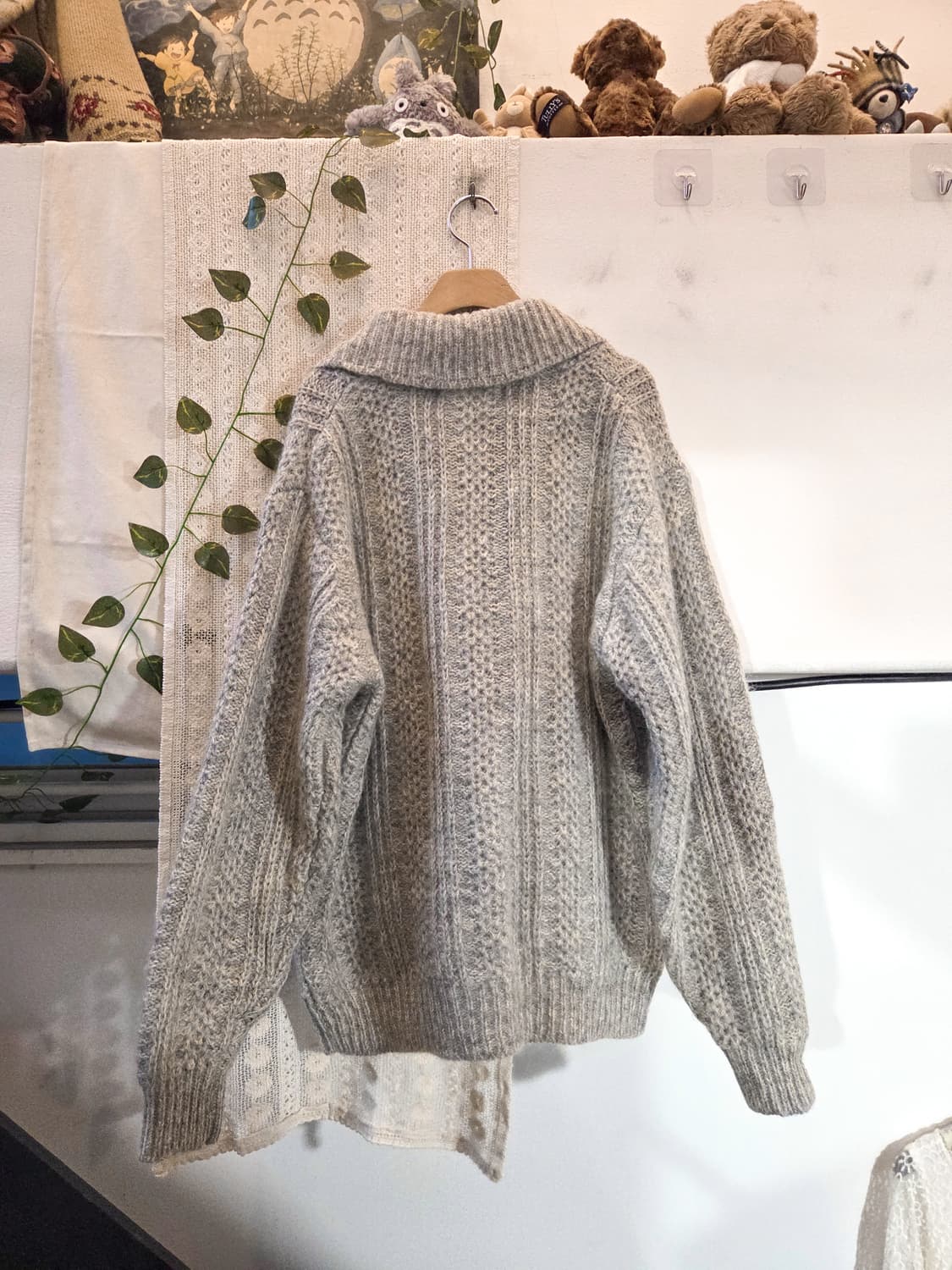 그레이 숄카라 포켓 가디건 상품이미지4