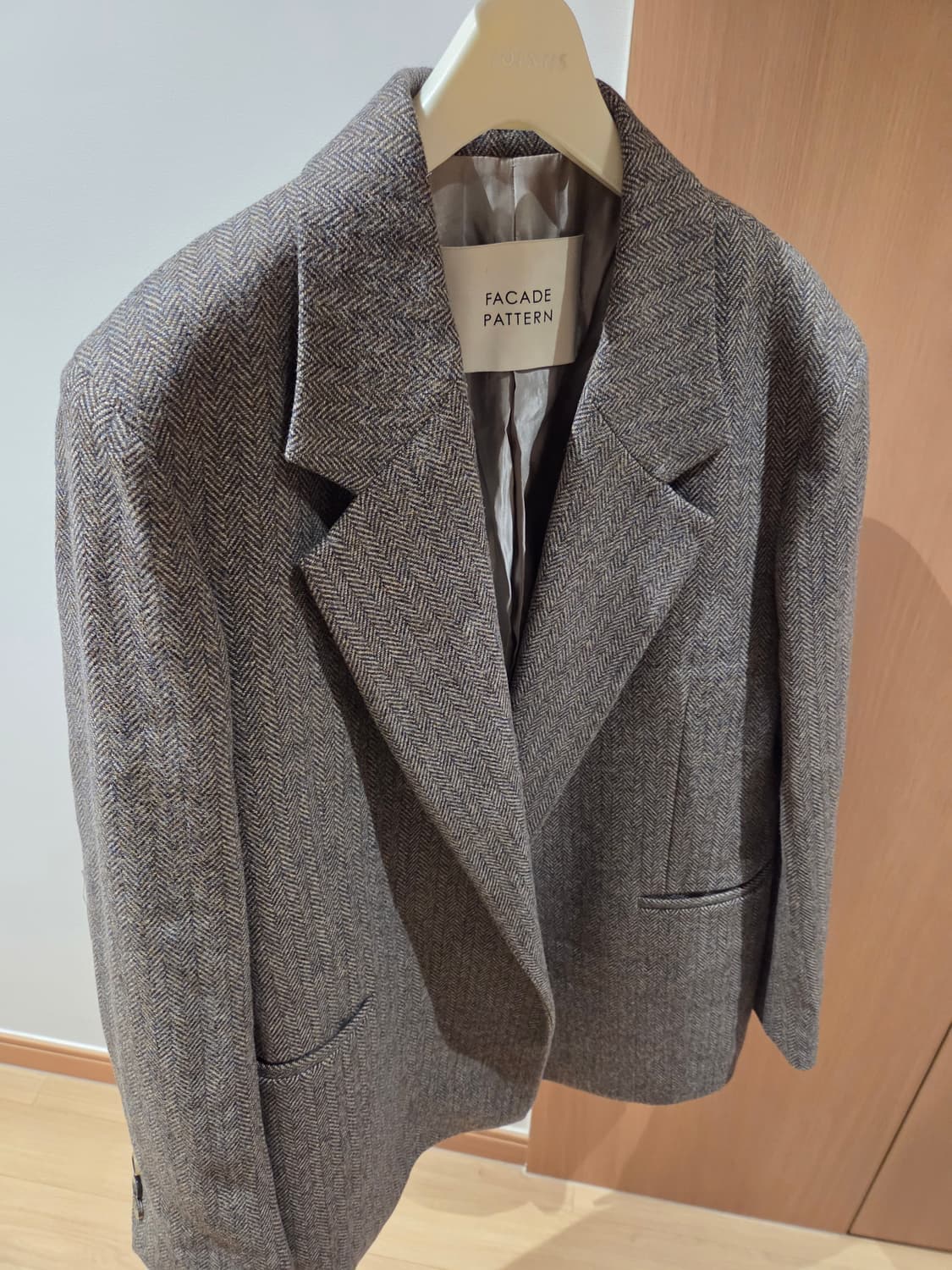 파사드패턴 헤링본 울 자켓 상품이미지3