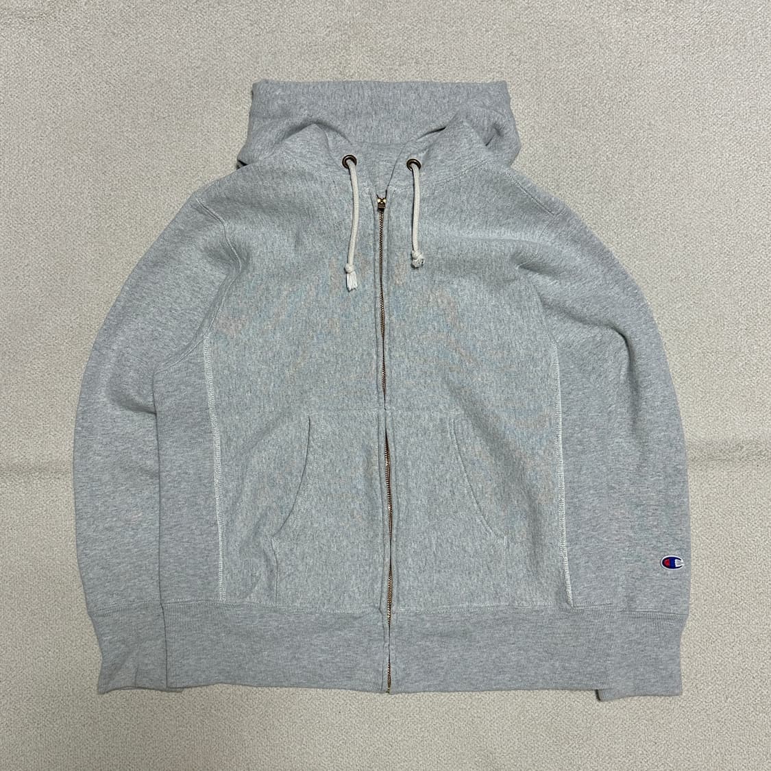 챔피온 리버스위브 블루택 기모 후드 집업 상품이미지2