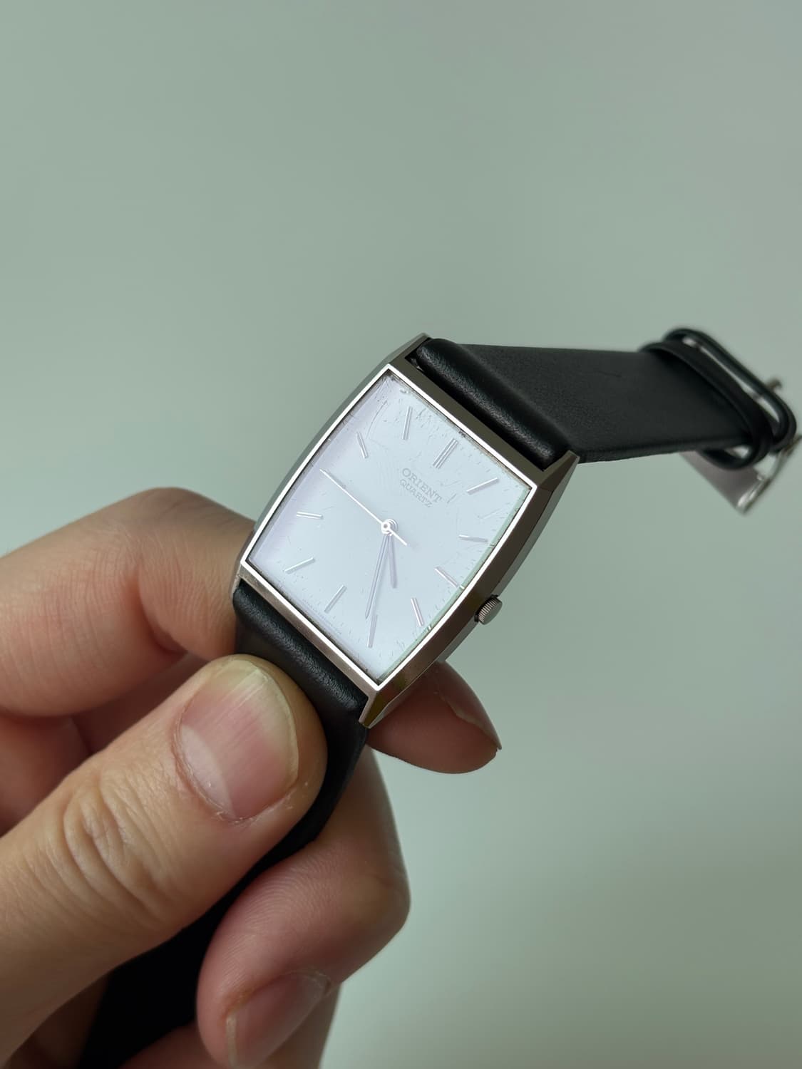 오리엔트 1980년대 실버 탱크 쿼츠 남성 상품이미지6