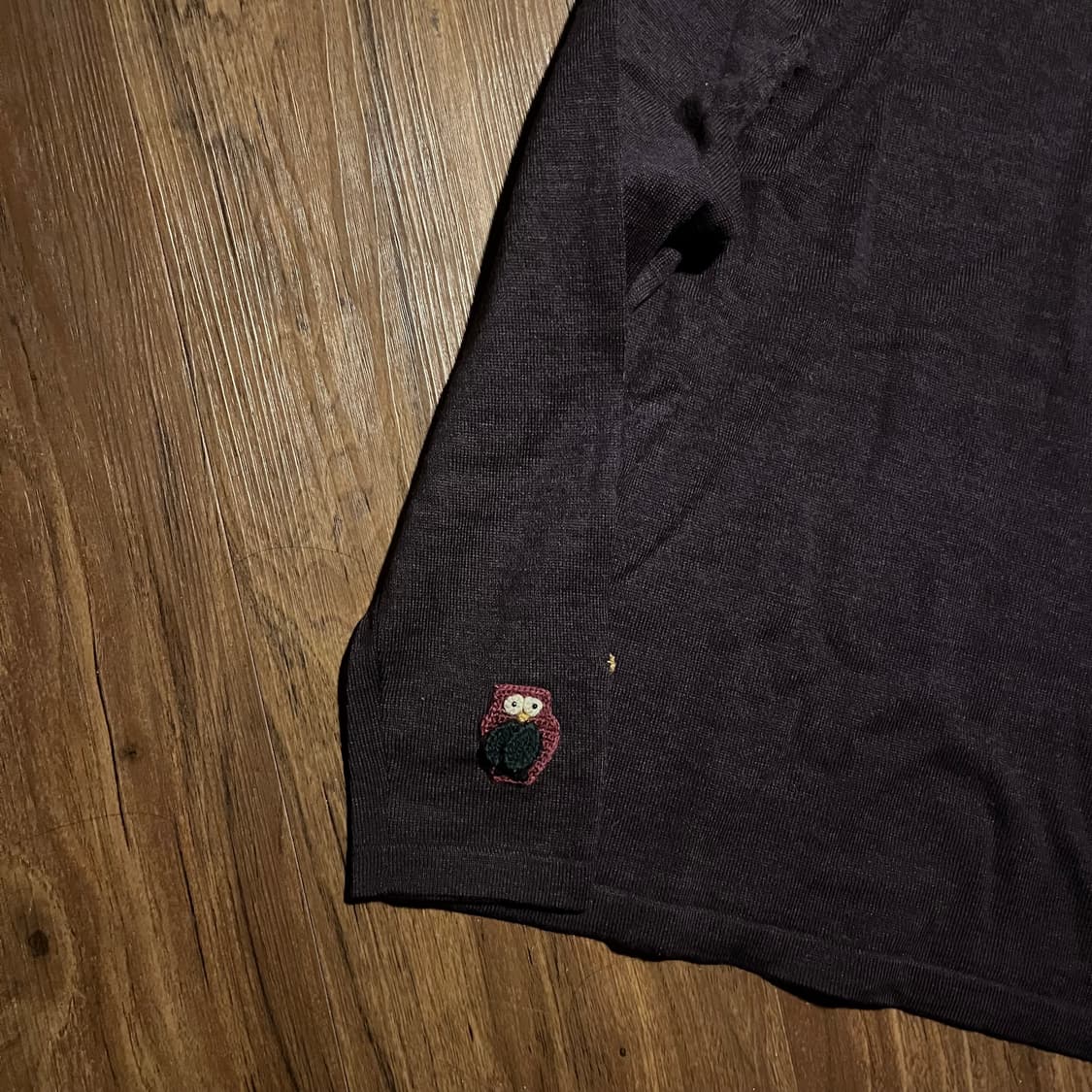 프랑스 자수 울 100% 퍼플 니트 m 상품이미지4