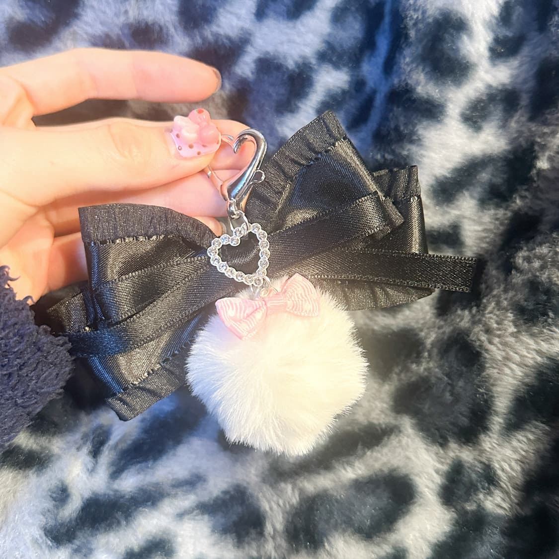 빈티지 리본 폼폼이 키링 히메갸루 로걀 라떼 헤이세이 라떼갸루 리즈리사깔 상품이미지3