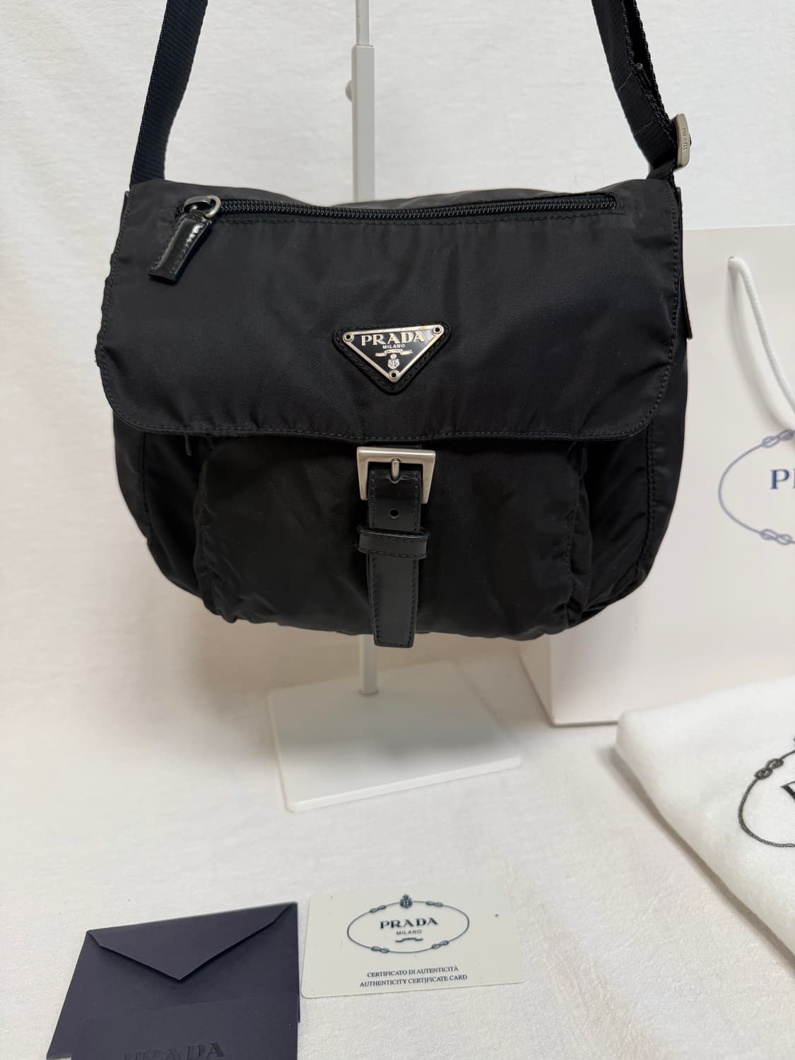 정품 프라다 포코노 나일론 블랙 크로스백 메신저백 숄더백 주우재백 상품이미지6